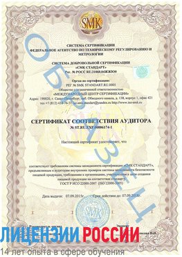 Образец сертификата соответствия аудитора №ST.RU.EXP.00006174-1 Лысьва Сертификат ISO 22000
